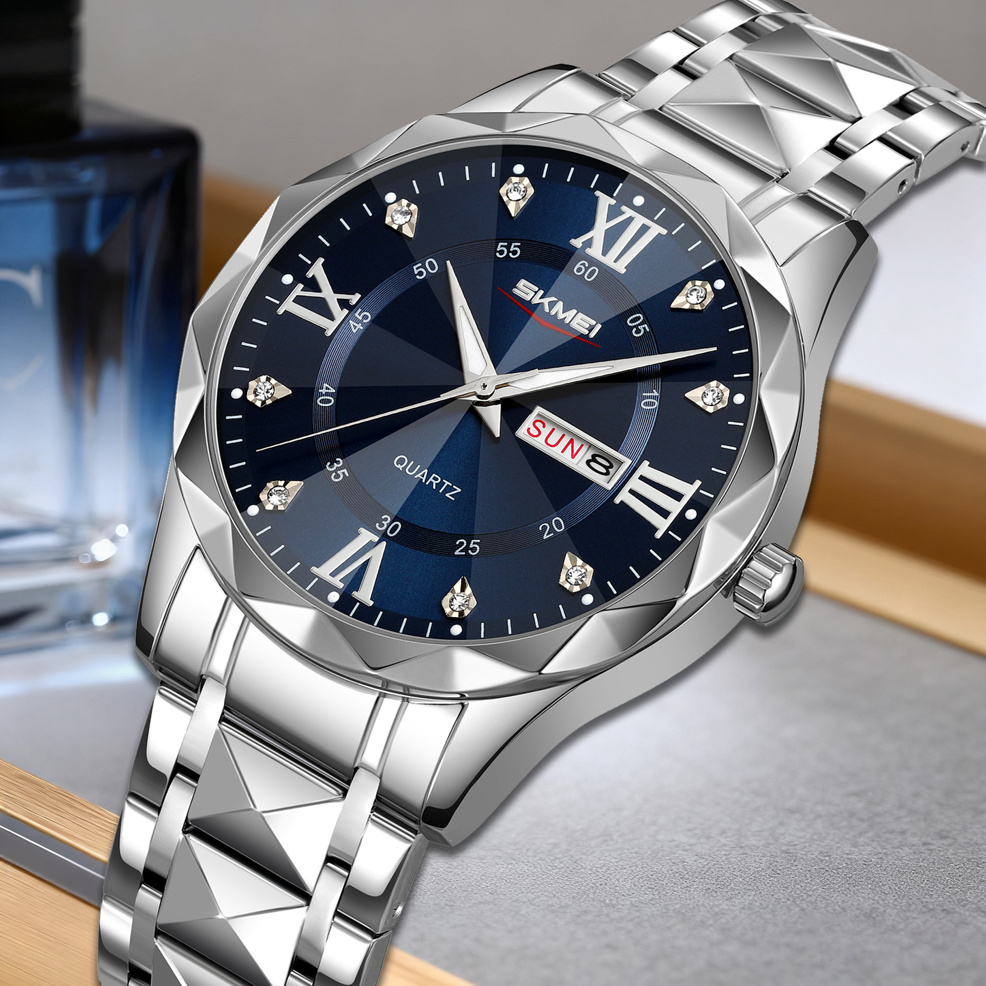 Ums Men's Watch Waterproof Luminous Calendar Wristwatch Men's Cross-Border Foreign Trade Quartz Watch Factory Spot Wholesale