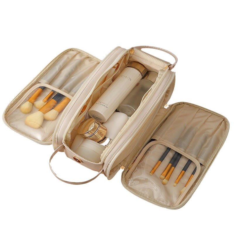 Runhui Big Ear PU Bolsa de cosméticos Bolsa de almacenamiento de viaje Bolsa de lavado portátil Bolsa de cosméticos de celebridades de Internet Gran capacidad Sentido avanzado