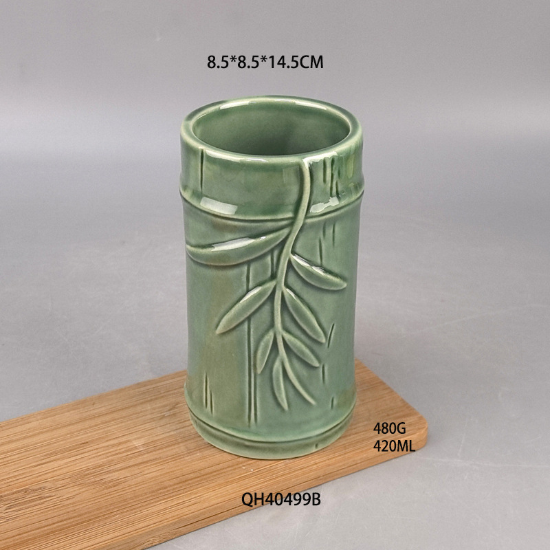 Taza de bar TikiMug transfronteriza Taza de bambú grande de cerámica Taza de cóctel pequeña Mermaid Ticki