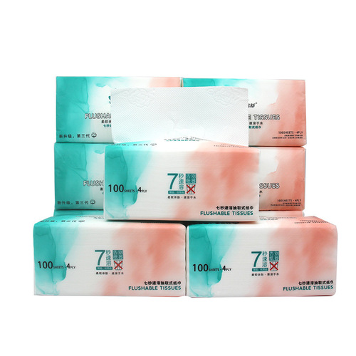 Wholesale factory supply soluble large pack toilet paper, water-soluble toilet paper, 4-layer thickened household tissue, biodegradable toilet paper