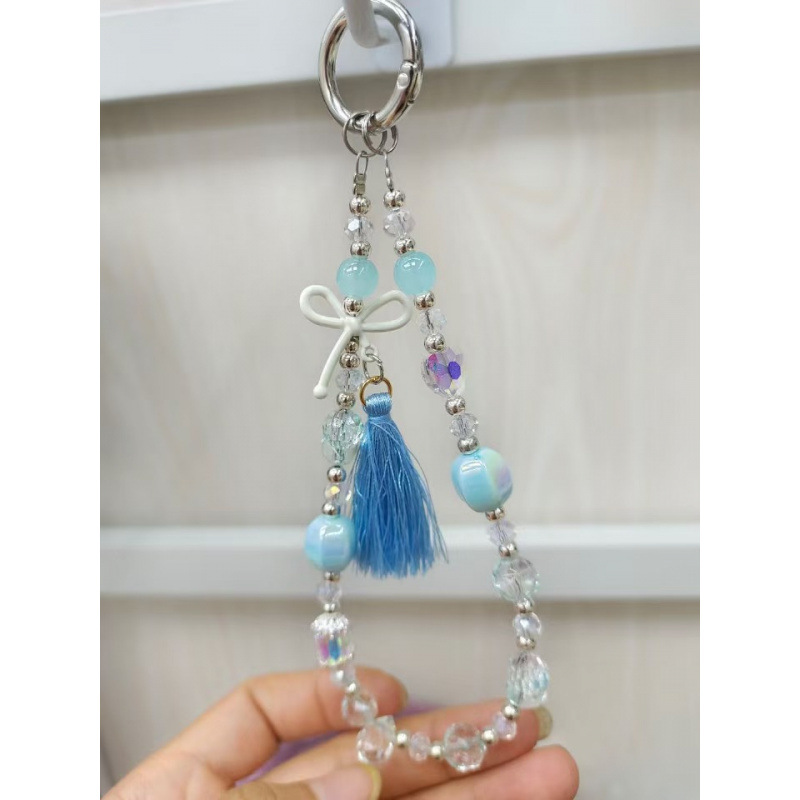 중국 스타일 술 합금 크리스탈 체인 블루