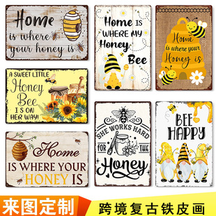 Tin Painting Bar Clothing Store Home Wall Decoration Tin Metal Decor Cross-border Monopoly Decorative Tin Painting