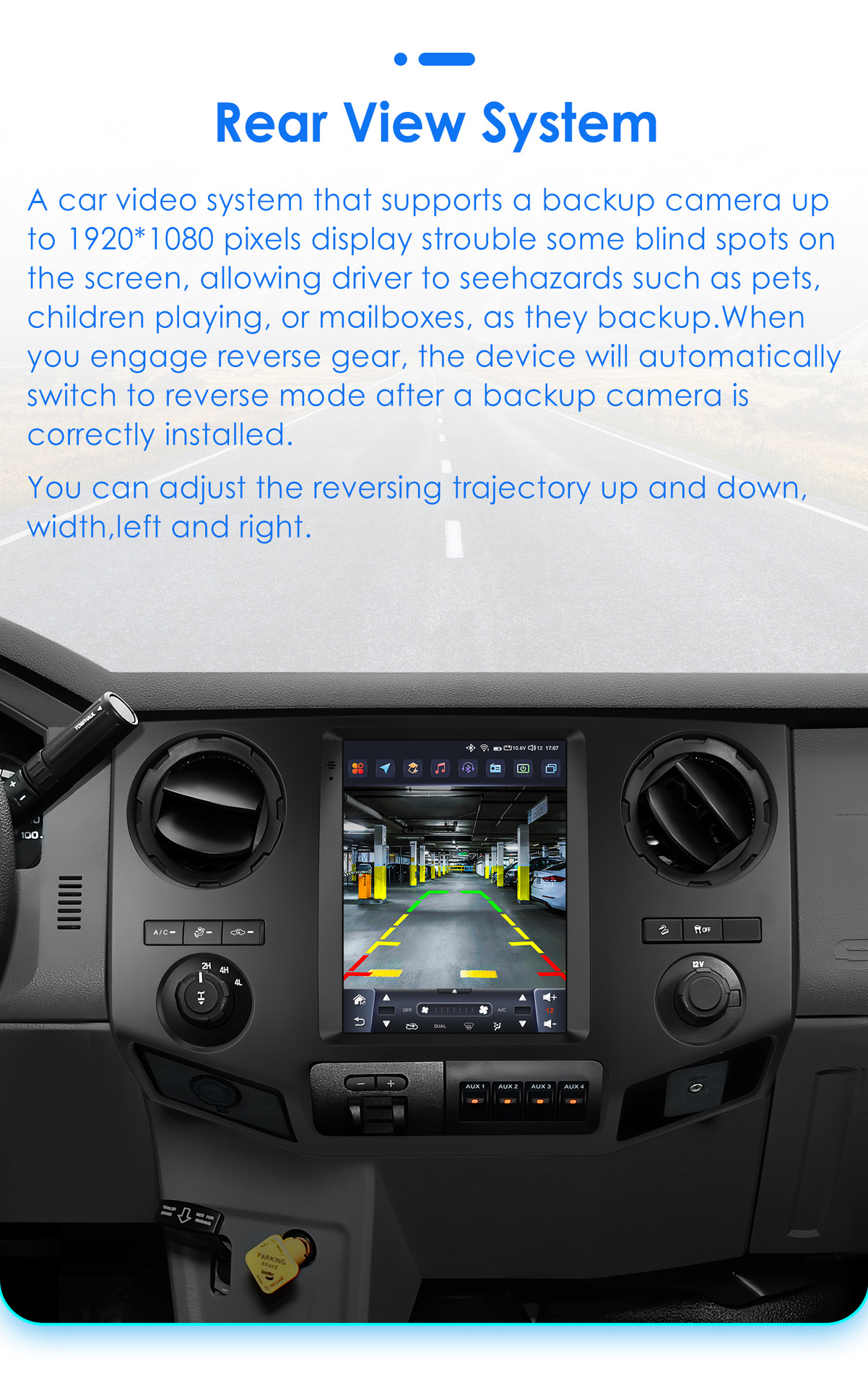 Suitable for 09-16 Ford F250 F450 Smart 9.7inch Vertical Screen Frame Car Navigator All-In-One Machine