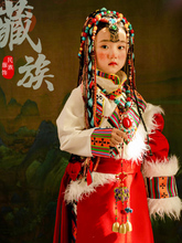 六一儿童藏族摄影写真旅拍服女童藏袍影楼拍照西藏民族舞蹈演出渊