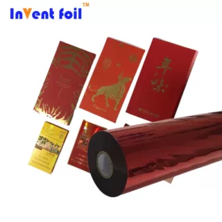 可定制INVENT FOIL红色烫金膜OPP光膜触感油烫印性广电化铝烫金纸