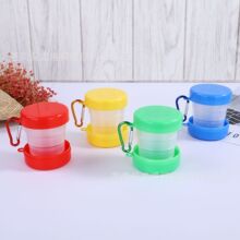 登山扣折叠杯跨境批发旅行户外运动伸缩杯塑料广告压缩杯塑料