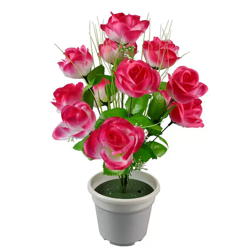 照屏源头厂家仿真玫瑰批发量大从优客厅装饰12头仙桃假花花束