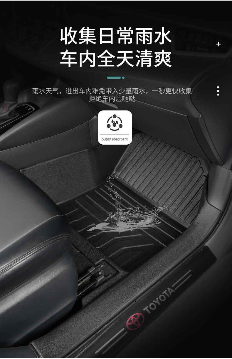 Specialized Toyota Corolla full-cover interior decoration trim carpet, dual-engine door sill covers, TPE car floor mats