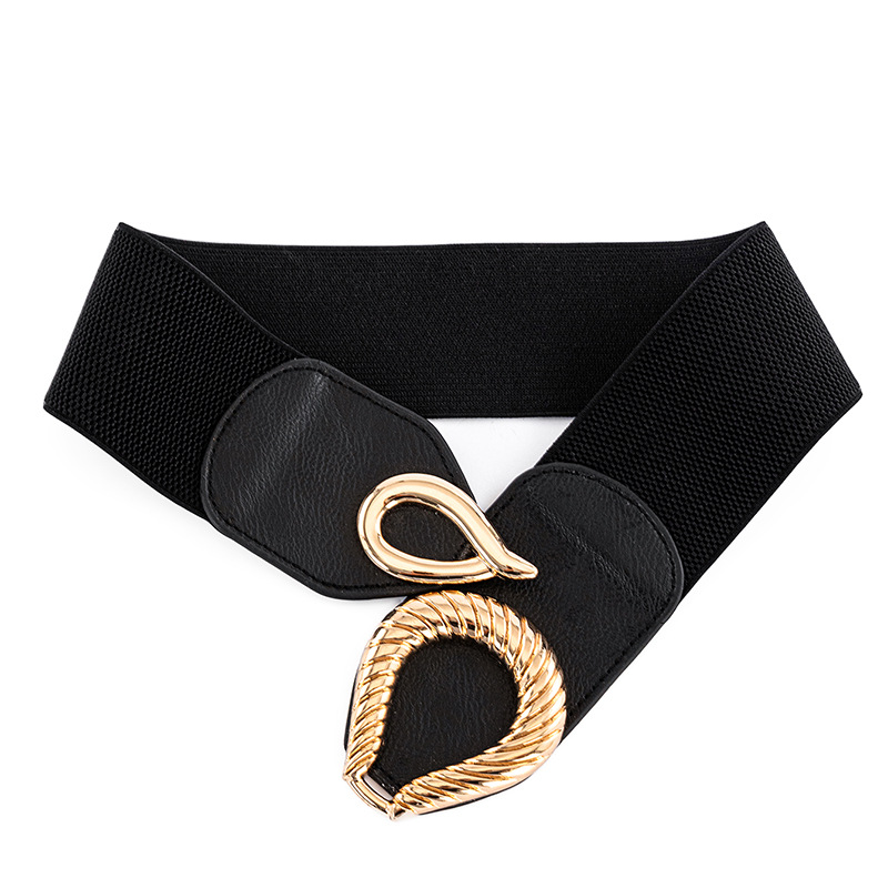 Cinturón Ancho Retro para Mujer de Tela Tejida, Elástico, para Falda y Vestido