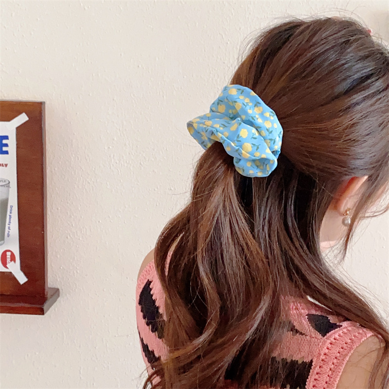 7g Weight Hair Tie Hair Accessories Type 1 Piece Quantity Daily, Street Occasion Cloth Material Flower, Horse Pattern Women's Gender Sweet Style Handmade, Handmade Craft Sweet Women's Flower Horse Cloth Handmade Hair Tie 1