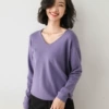 Purple, V-neckline