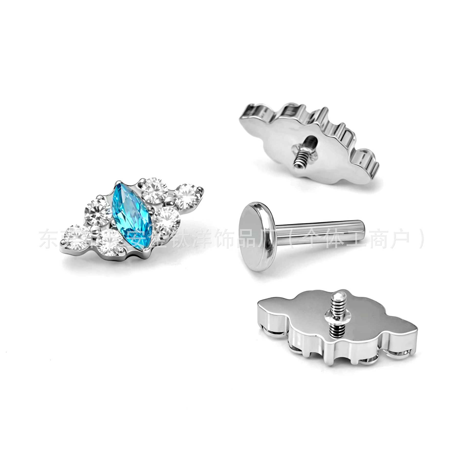 Pointed titanium steel lip stud product view