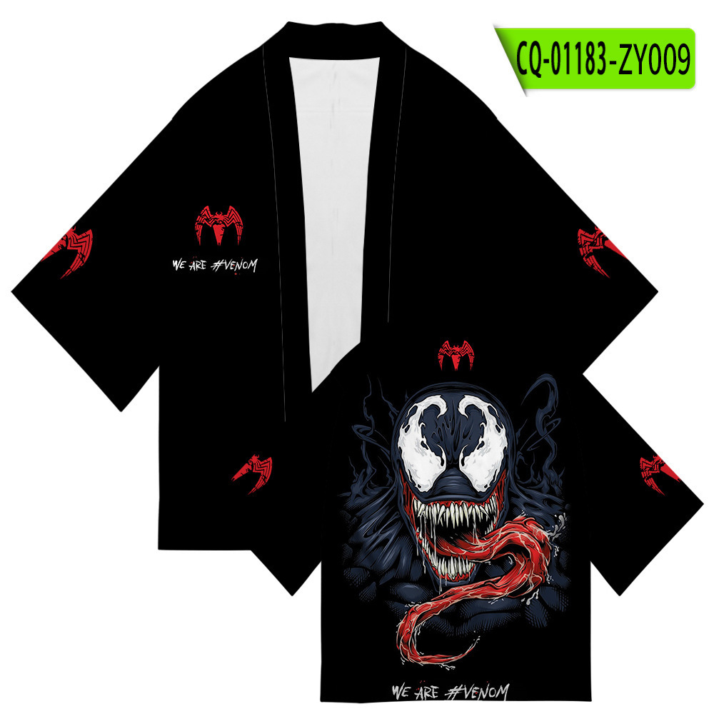 2024 Amazon comercio exterior transfronterizo impresión digital 3D kimono japonés manga tres cuartos suelta casual