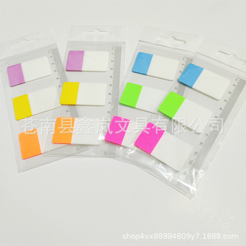 자 하단 카드 크리에이 티브 PET 반색 둥근 코너 포스트이트 노트 3 장 노트 귀여운 일본과 한국의 오피스 문구