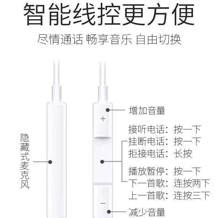 适用iPhone线控耳机创意礼品安卓华为	 type-c入耳式直插有线耳机|undefined