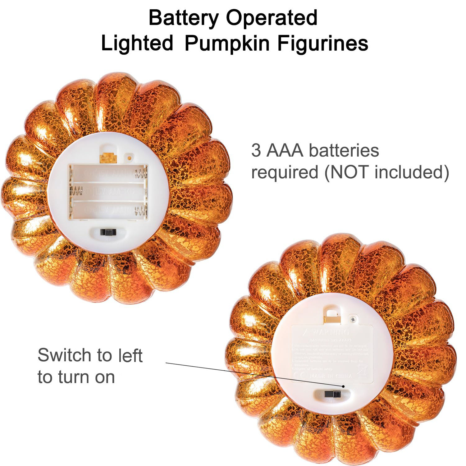 Halloween LED plástico simulado 3 piezas juego de lámparas de calabaza temporada de cosecha decoración de escritorio de Acción de Gracias