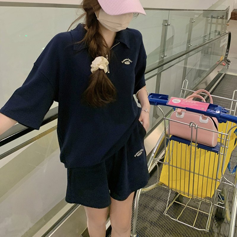 ファッションスポーツスーツ女装2023夏の新しいお茶系は、カジュアルな風と2セットのファッションを着ています
