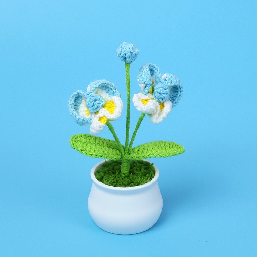 Mengsi - maceta de Phalaenopsis (maceta blanca) - azul