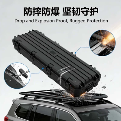 Outdoor Protective Box with Base, Waterproof Car Roof Box, Three-Proof Equipment Box, Bow and Arrow Box, Fishing Gear Long Box