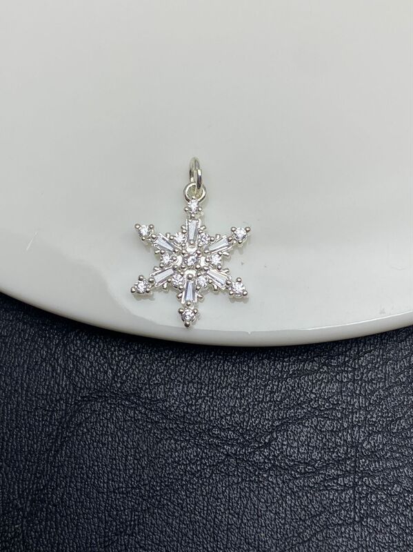 保色满钻锆石雪花吊坠穿珠手工水晶文玩手串手链DIY饰品配件串珠|undefined