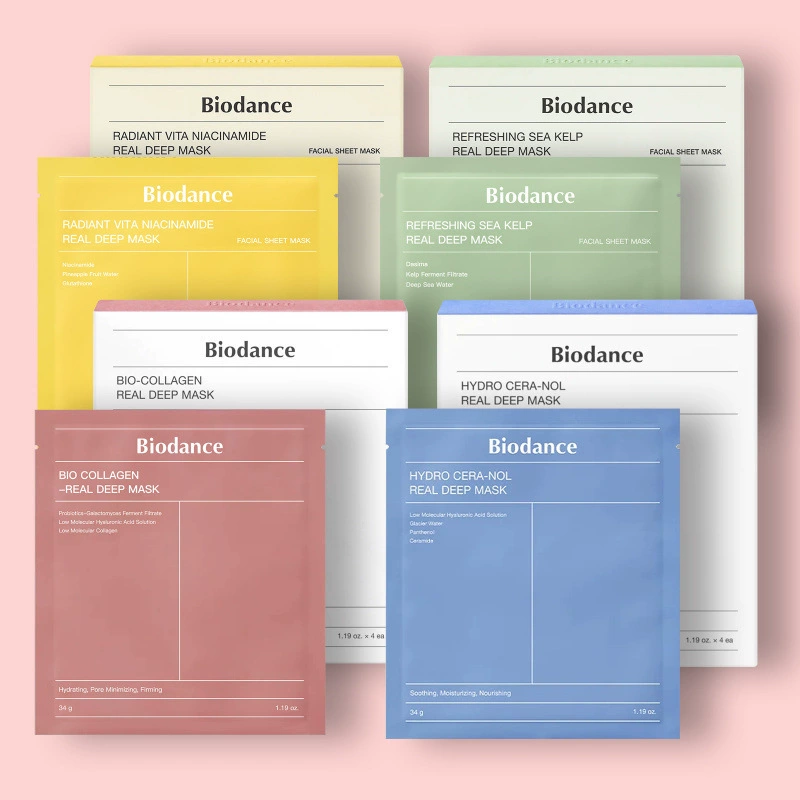Тканевая маска для лица Biodance Bio‑Collagen, увлажнение и коллаген, одиночные и наборы по 4 шт.