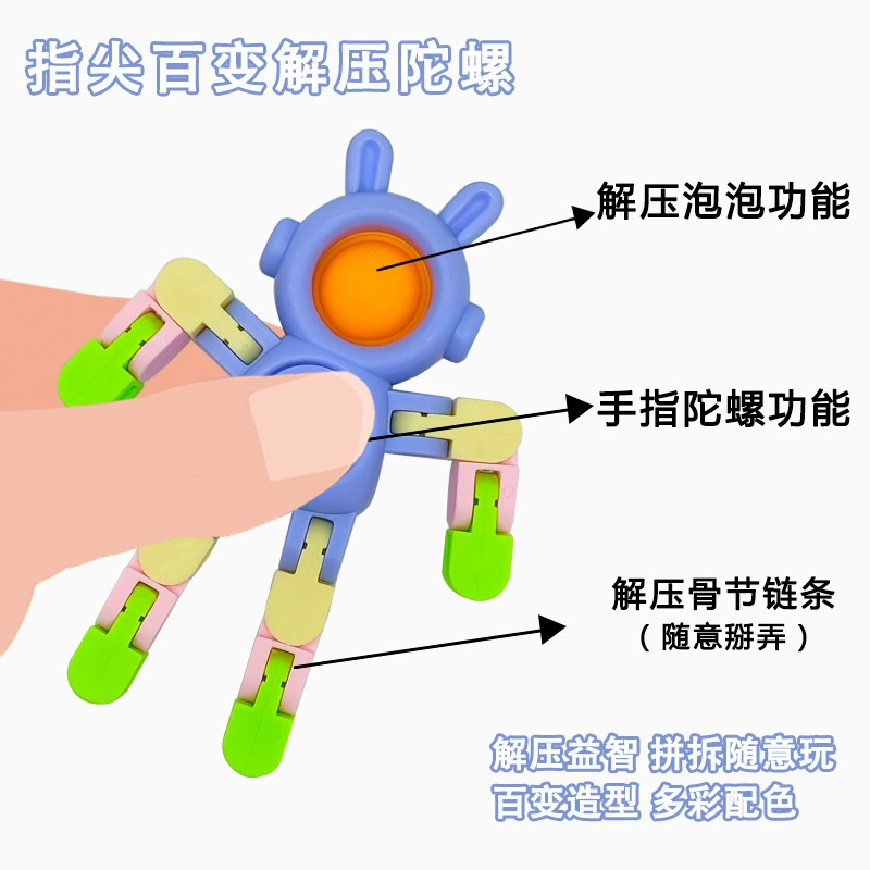 Cartoon spinning top, variable chain for finger, handheld toy, (Cross-border trading), anti-stress