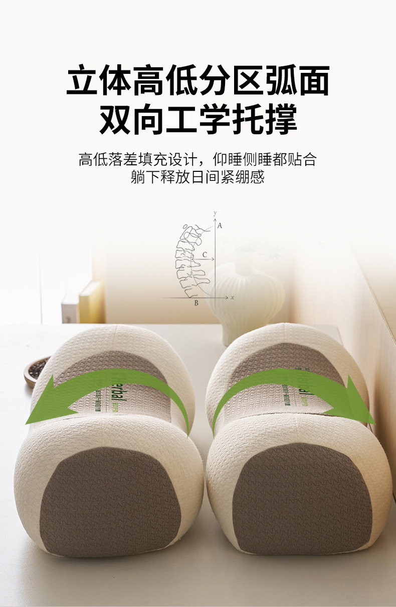 Buckwheat Hull Pillow Cervical Spine Support Sleep Pillow Yuanbao Hard Pillow Core Adult Household Cylindrical Buckwheat Pillow Wholesale