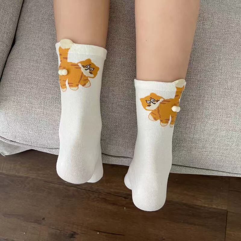 现货原创卡通猫猫袜子女中筒袜ins潮春秋棉袜可爱饰品动物夏季长|undefined