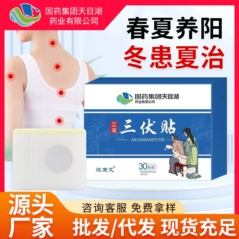 三伏贴国药集团天目湖家用艾草艾灸贴温灸帖伏湿穴位贴厂家批发