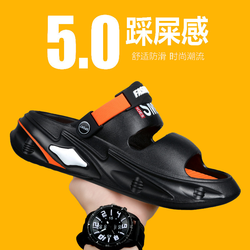 Sandalinas de playa para hombres de verano pareja de suela suave antideslizante para conducir dos usos deportivos pisar mierda sensación sandalinas casuales