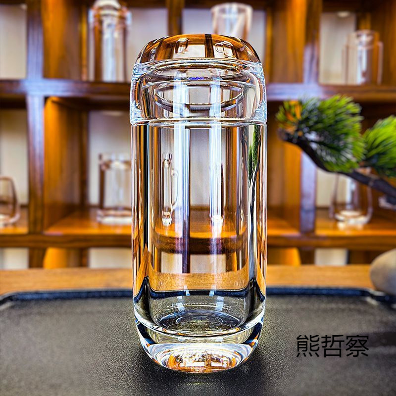 水晶茶漏三日月天然原鉱水晶杯蓋杯一杯両用事務杯茶具高級茶杯|undefined