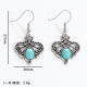 New women's turquoise earrings simple national style earrings Bohemian vintage pine earrings manufacturers wholesale