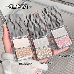 Leeinto造夢ドリルフラッシュ2色ハイライト粉少女は、明るいマッシュポテトのつや消し真珠の光の細いフラッシュカバーを持っています