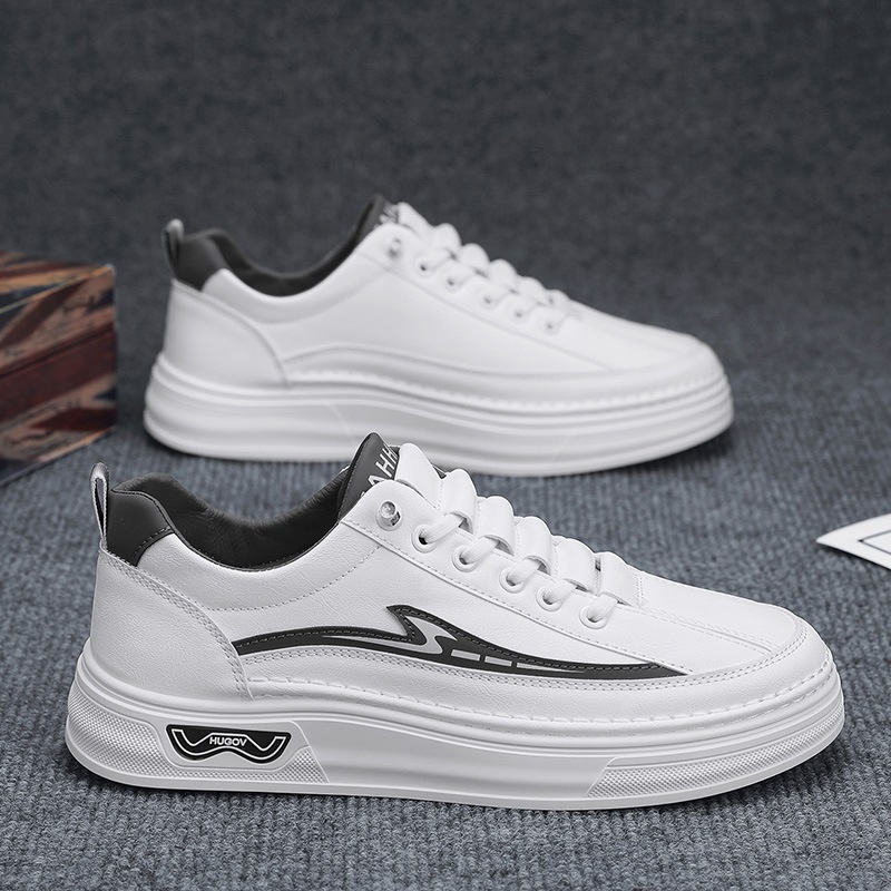Zapatos de skate de primavera de hombre zapatos de moda casuales 2025 nuevos zapatos blancos de hombre zapatos blancos de altura baja para estudiantes