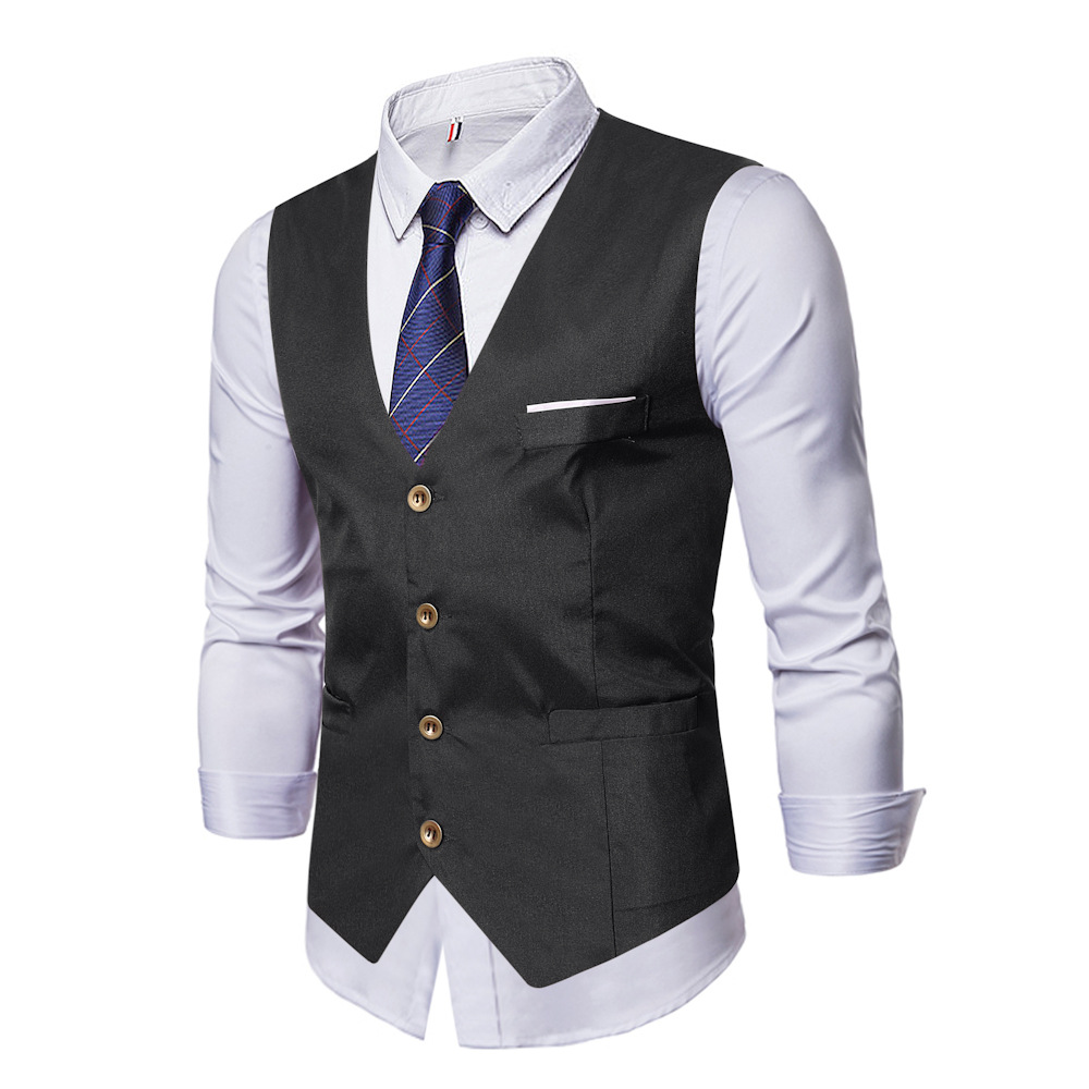 Otoño e Invierno estilo coreano de moda slim fit traje Chaleco de los hombres británico casual negocio desgaste chaleco fábrica directa al por mayor