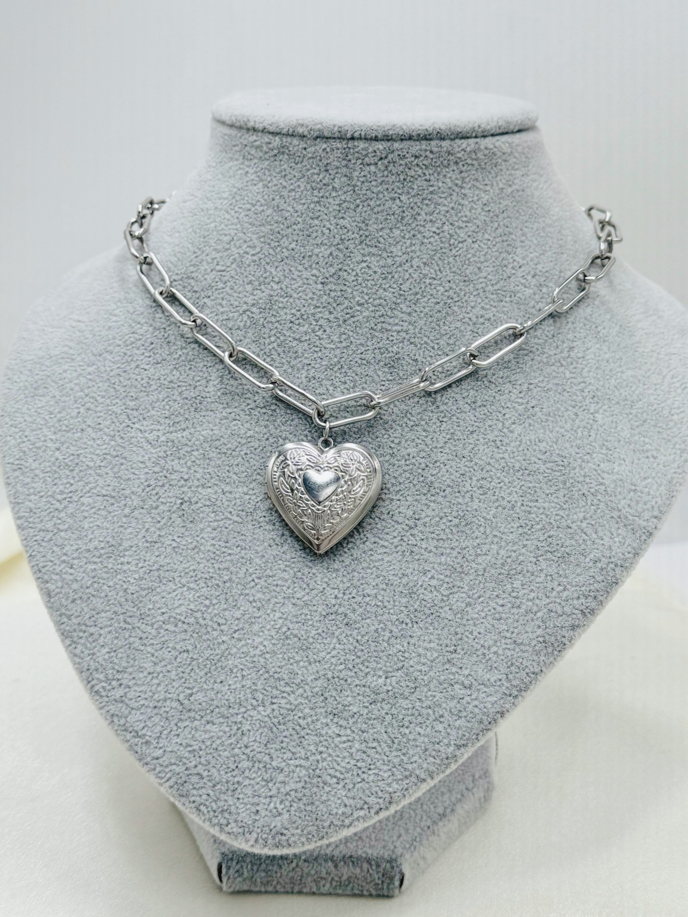 304 Stainless Steel Material Wholesale Jewelry Elegant Simple Style Streetwear Heart Shape 304 Stainless Steel Plating Stainless Steel Necklaces