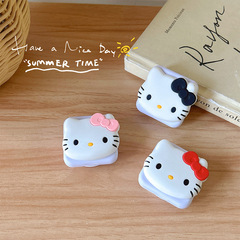 手機氣囊支架卡通ins風KT貓鏡子貼少女心領結貓咪粘貼式翻蓋鏡子