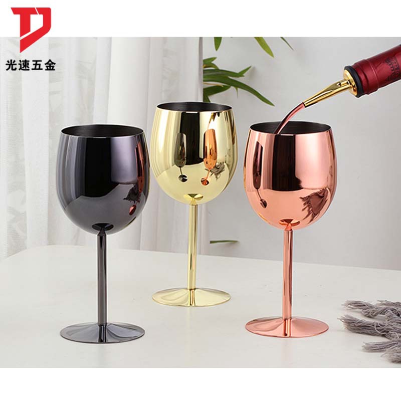 350ml acero inoxidable 304 copa de una sola capa copa de vino de acero inoxidable vidrio Chapado en cobre vidrio de cóctel de acero inoxidable copa de champán