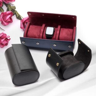 New Light Luxury Casual Watch Box Men's Portable Travel Pu Women's Watch Storage Box Protective Dustproof 3-Position Wholesale