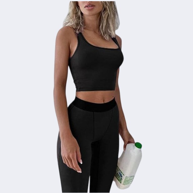 European and American Beautiful Back Yoga Vest Quick-Drying Dance Fitness Top Outer Wear Running Sports Tights Yoga Clothing Set