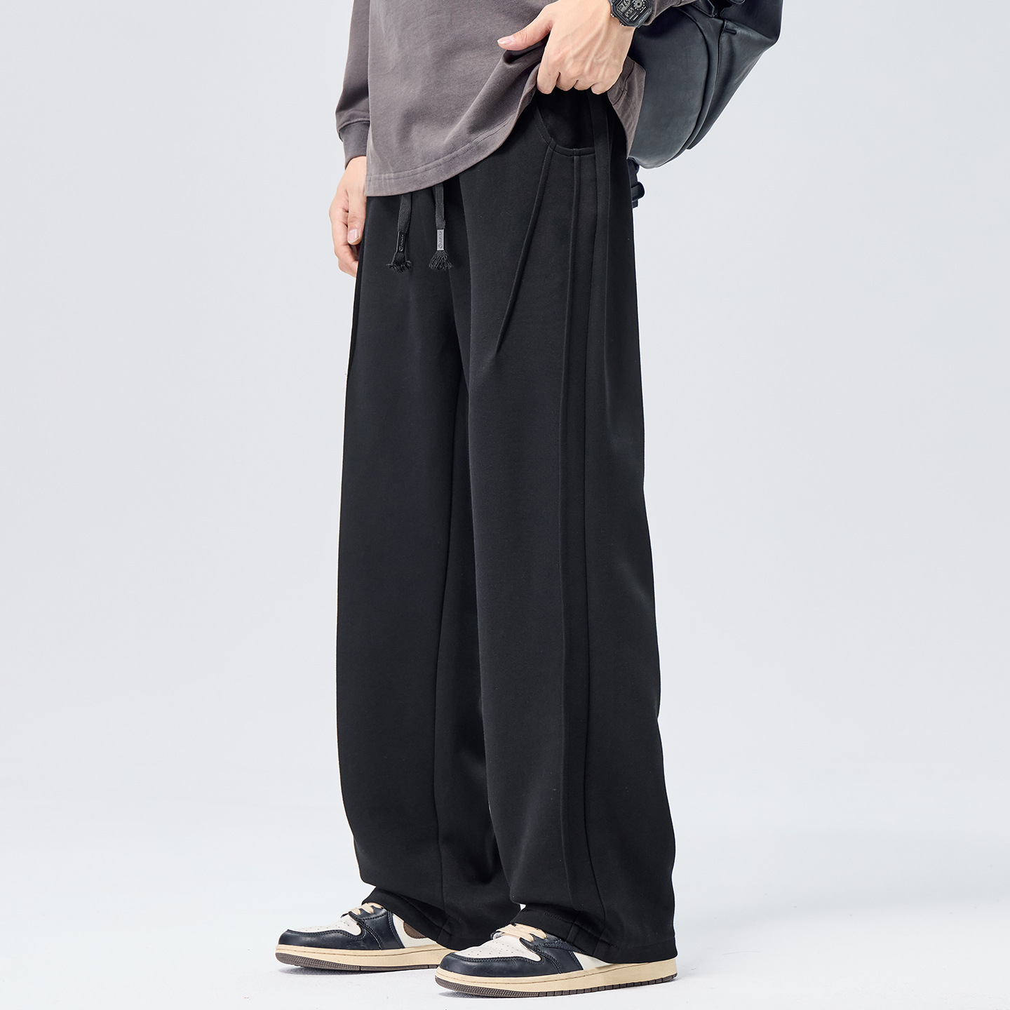 3020|大码男装秋冬新品加长版阔腿休闲裤男宽松百搭垂感直筒长裤