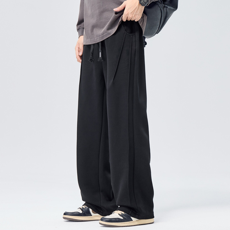 3020 | Plus Size Men's Autumn and Winter New Long Wide-Leg Casual Pants Loose Versatile Drape Straight Trousers 3020 | Plus Size Men's Autumn and Winter New Long Wide-Leg Casual Pants Loose Versatile Drape Straight Trousers