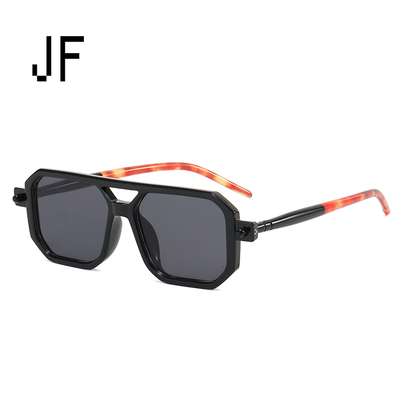 Retro Square Men's Sunglasses With Double Bridge Minimalist Style_voghion.com