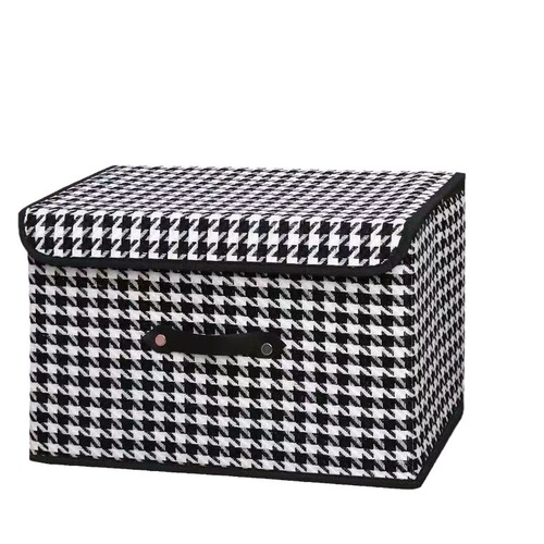 New non-woven houndstooth storage box, home storage artifact, clothes and sundries, bedroom storage box, dust-proof finishing
