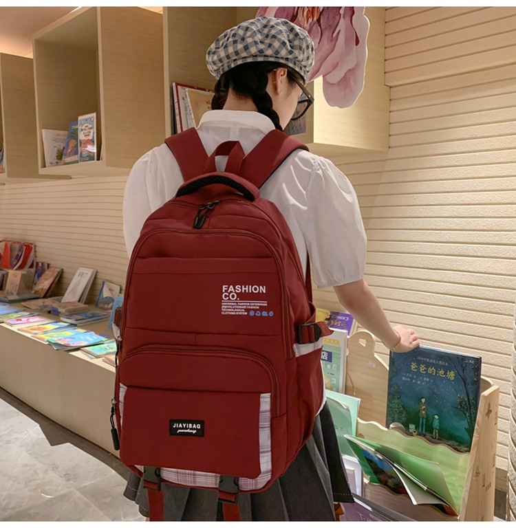 Solid Color Casual School Daily School Backpack display picture 3