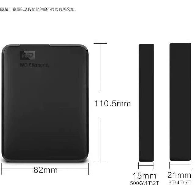 Портативный жесткий диск WD Western Digital 1 ТБ 2 ТБ 4 ТБ 5 ТБ, большой объём, высокоскоростной мобильный диск