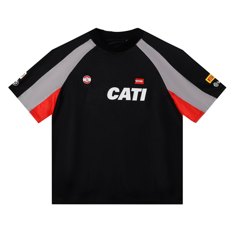 跨境24SSDucatiSoccerJersey杜卡迪联名印花足球宽松运动短袖T恤|undefined