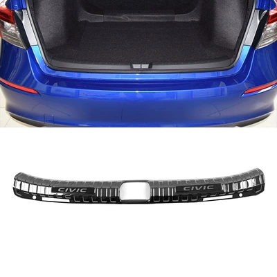 Honda Civic stainless steel threshold: Dekorativ pedal başlıqları - 2022-11th-generation-3-carriage-1-inner-guard-plate-stainless-steel-black-titanium-brushed-suitable-for-honda-civic