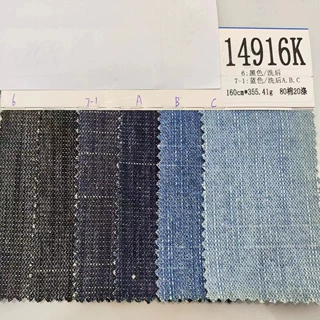 11安加厚粗竹节牛仔面料  乱纹无弹涤棉牛仔布 鞋材箱包爆款14917