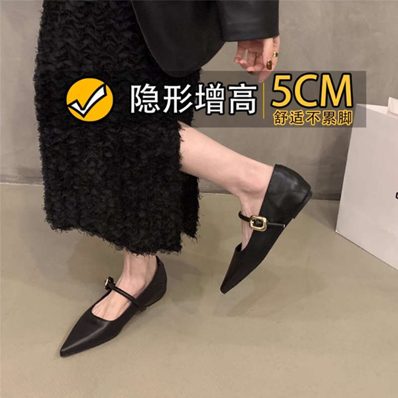 French Evening Style Pointed Toe Pumps for Women 2025 Spring Korean Style Women's Commuter Flats Mary Jane Shoes